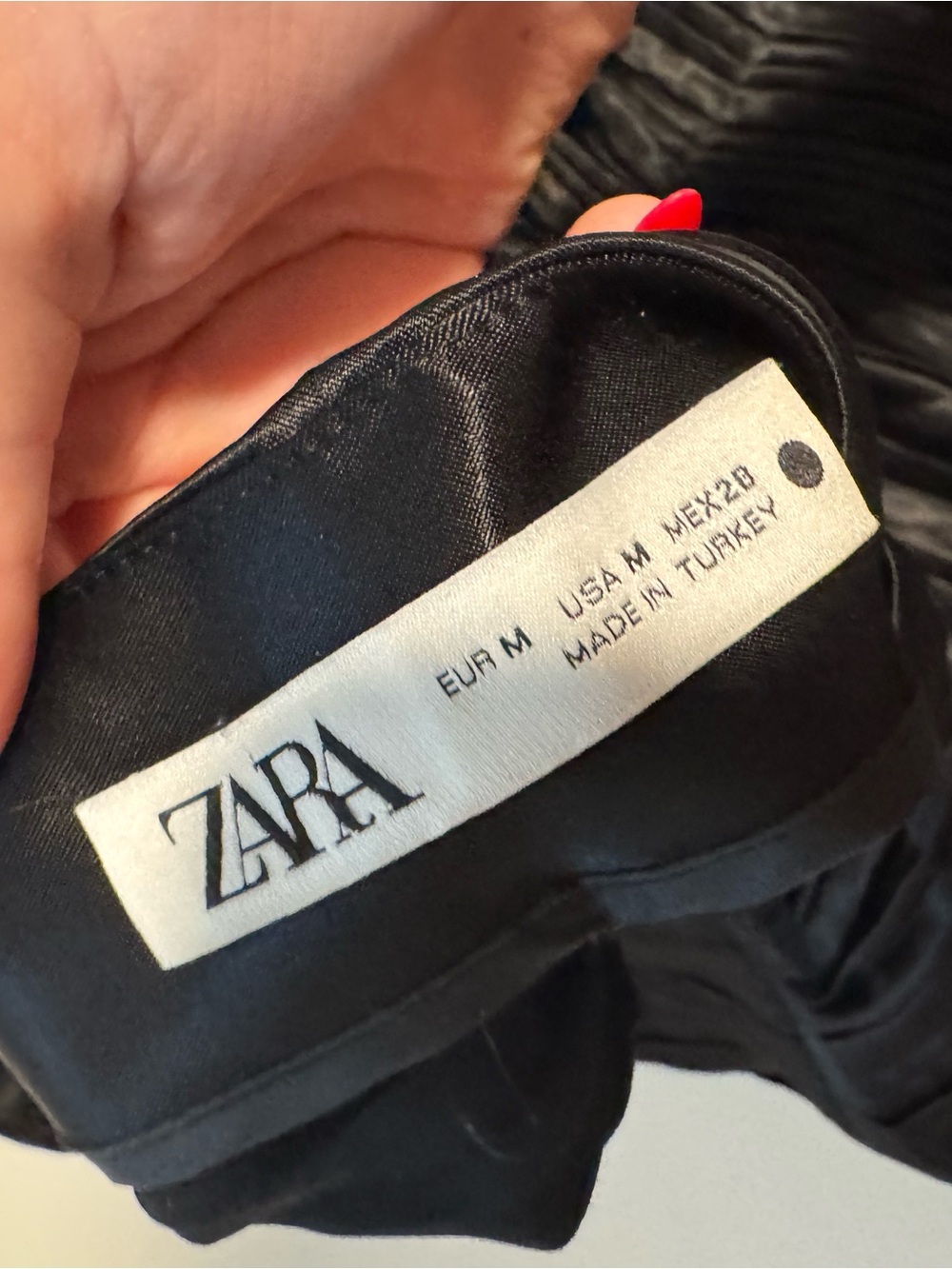 Zara Black Satin Skirt